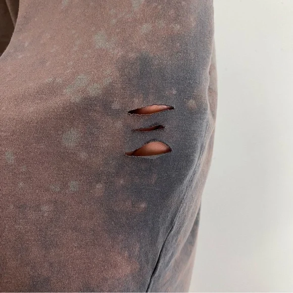 Marine Layer Upcycled Tee Shirt Mens Size Medium Large Gray Acid Wash Stencil - Picture 6 of 12